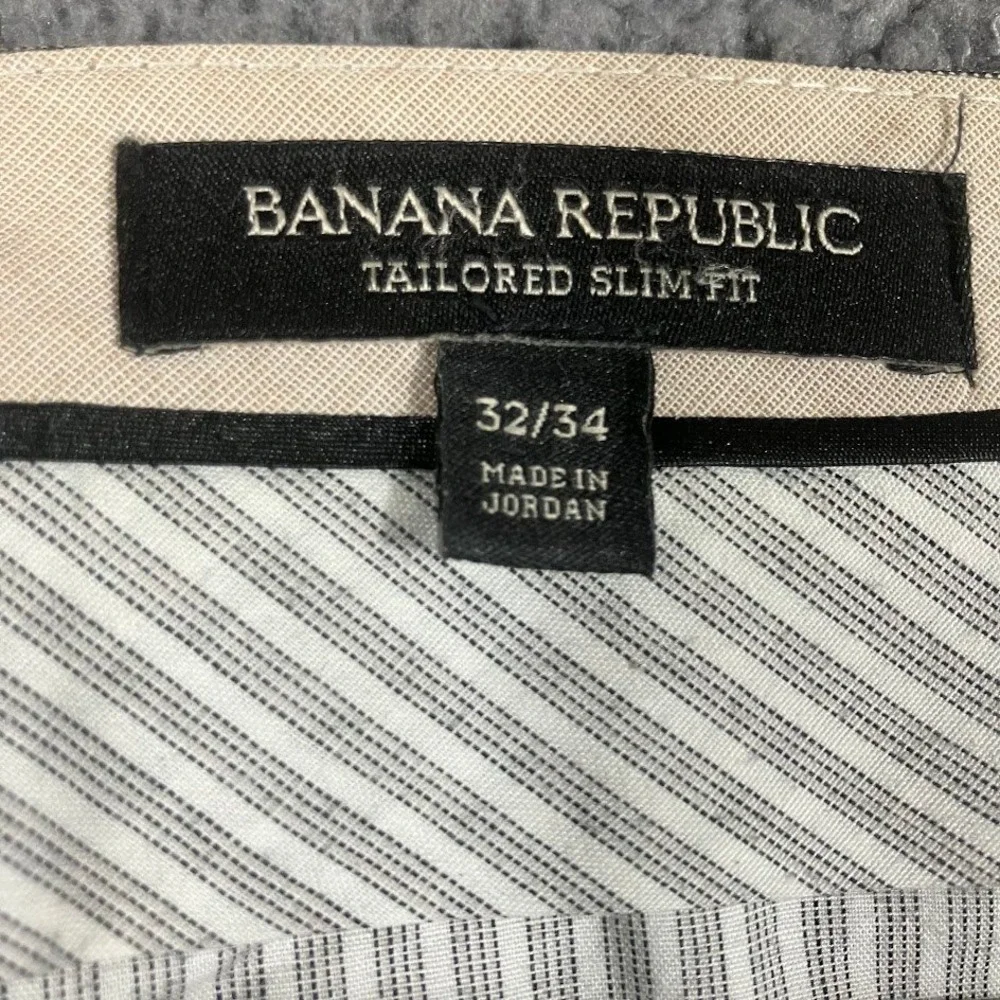 Banana Republic Mens 32x34 Tailored Slim Fit 100% Wool Dress Pants Grey Taupe